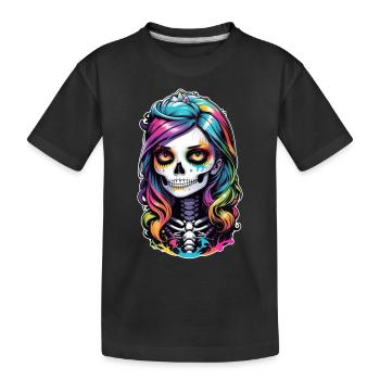 Halloween - Rock & Regenbogen - Kinder Premium Bio T-Shirt - Schwarz - Vorne