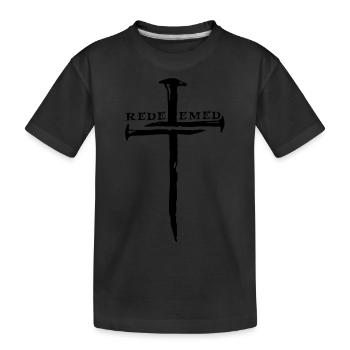 Vintage Jesus Kreuz Drei Nägel Christian 1 Kreuz - Kinder Premium Bio T-Shirt - Schwarz - Vorne