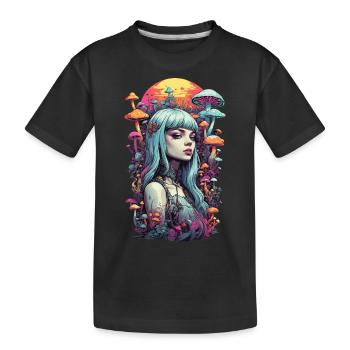 Champignon spirituel monde Goa fille Design - T-shirt bio Premium Enfant - noir - Devant
