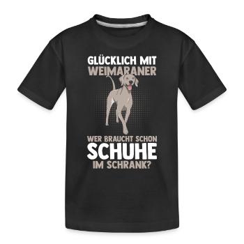 Hund Weimaraner - Kinder Premium Bio T-Shirt - Schwarz - Vorne