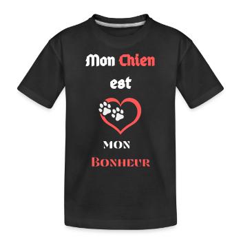 Mon Chien est mon gourou de Bonheur - T-shirt bio Premium Enfant - noir - Devant