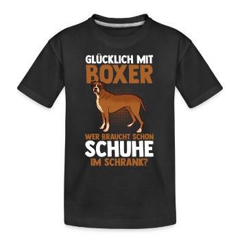 Hund Deutscher Boxer - Kinder Premium Bio T-Shirt - Schwarz - Vorne