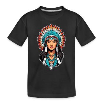 Indianer - Indianer - USA - Kinder Premium Bio T-Shirt - Schwarz - Vorne