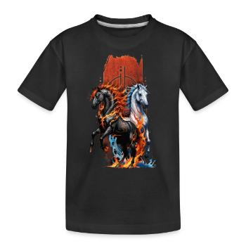 Elemental Equine: Fire and Water Horse - Kids' Premium Organic T-Shirt - black - Front