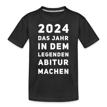Abi Abitur 2024 - Kinder Premium Bio T-Shirt - Schwarz - Vorne