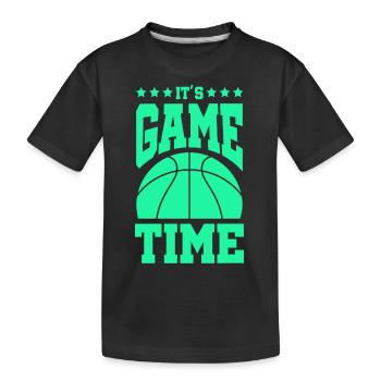 Its Gametime Basketball - Kinder Premium Bio T-Shirt - Schwarz - Vorne