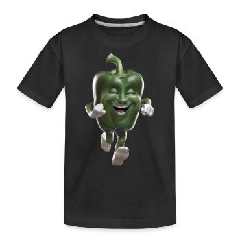 Paprika Geschenk - Kinder Premium Bio T-Shirt - Schwarz - Vorne