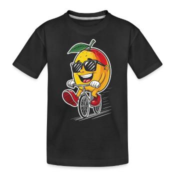 Mango Radfahren auf Fahrrad-Geschenk - Kinder Premium Bio T-Shirt - Schwarz - Vorne