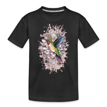 Bunter Kolibri Vogel für Ornithologe - Kinder Premium Bio T-Shirt - Schwarz - Vorne