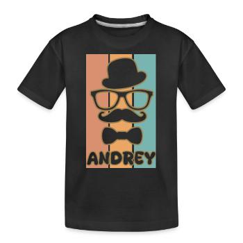 Vorname Andrey - Kinder Premium Bio T-Shirt - Schwarz - Vorne