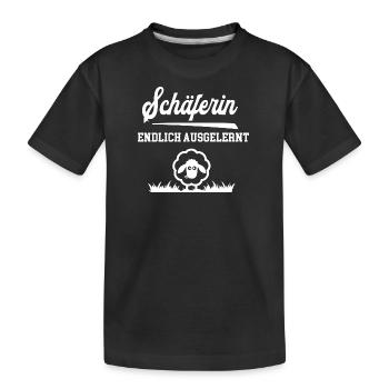 Schäferin Endlich Ausgelernt Lehrling Azubine - Kinder Premium Bio T-Shirt - Schwarz - Vorne