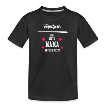 Verputzerin Beste Mama Muttertag Geburtstag - Kinder Premium Bio T-Shirt - Schwarz - Vorne