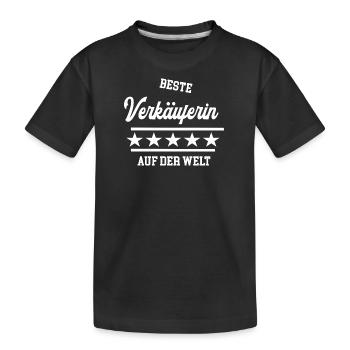 Beste Verkäuferin Einzelhändlerin Verkauf Kollegin - Kinder Premium Bio T-Shirt - Schwarz - Vorne