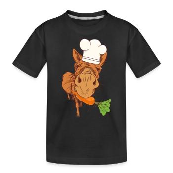 Koch Köche Köchin Esel Küche Kochkunst Gastgeber - Kinder Premium Bio T-Shirt - Schwarz - Vorne