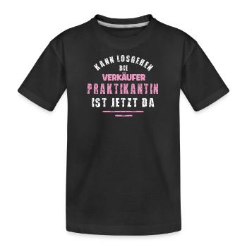 Verkäufer Praktikantin Danke Praktikum Verkauf - Kinder Premium Bio T-Shirt - Schwarz - Vorne