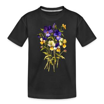 Flowers - Kids' Premium Organic T-Shirt - black - Front