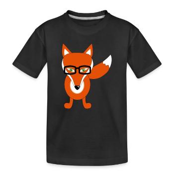 fox - Kids' Premium Organic T-Shirt - black - Front