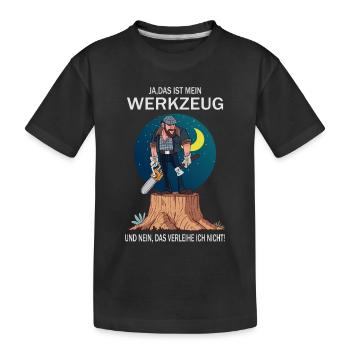 Le bûcheron et ses outils - T-shirt bio Premium Enfant - noir - Devant