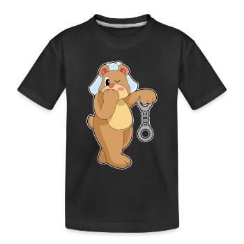 Mariage des menottes de la mariée de l’ours - T-shirt bio Premium Enfant - noir - Devant