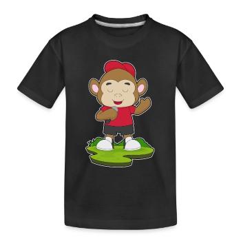 Monkey Singer Microphone Singing - Kids' Premium Organic T-Shirt - black - Front