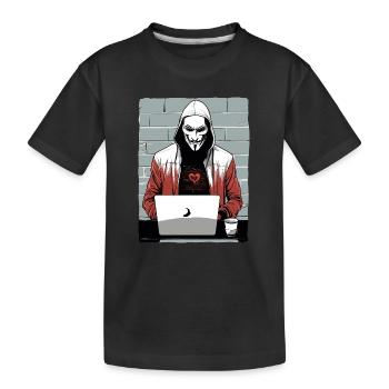 Anonymous Hacker - Kinder Premium Bio T-Shirt - Schwarz - Vorne