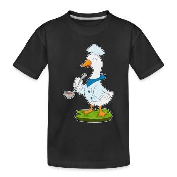 Cuisson du canard Cuillère à cuillère - T-shirt bio Premium Enfant - noir - Devant