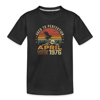 Unmatched Since April 1976 Anniversary Gift - Kids' Premium Organic T-Shirt - black - Front