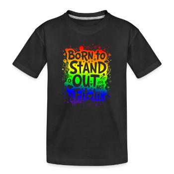 NÉ POUR SE DÉMARQUER, PAS POUR S’INTÉGRER - T-shirt bio Premium Enfant - noir - Devant