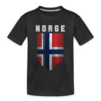 Norwegische Flagge, Norwegischer Stolz - Kinder Premium Bio T-Shirt - Schwarz - Vorne
