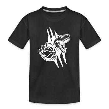 Brüllender Raptor-Basketball - Kinder Premium Bio T-Shirt - Schwarz - Vorne