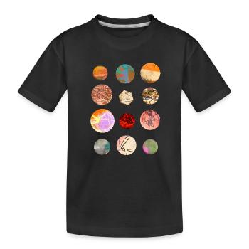 Marbles and planets - Kids' Premium Organic T-Shirt - black - Front