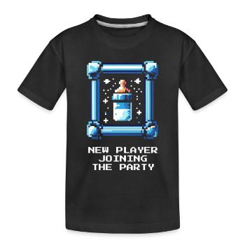 New player joins | Baby Announcement - Kids' Premium Organic T-Shirt - black - Front