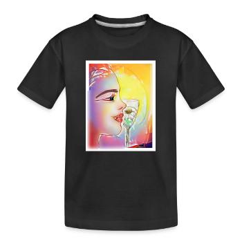 Profil coloré qui sirote - T-shirt bio Premium Enfant - noir - Devant