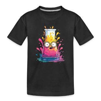 Colorful Test Tube Comic - Kids' Premium Organic T-Shirt - black - Front