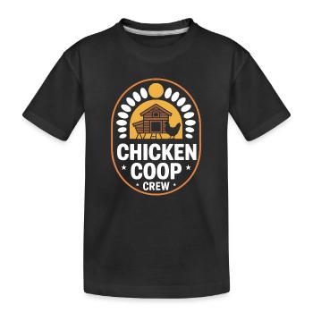Chicken Coop Crew Hühnerhalter Huhn - Kinder Premium Bio T-Shirt - Schwarz - Vorne