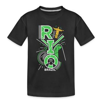 Rio de Janeiro Brazil Skyline - Kids' Premium Organic T-Shirt - black - Front