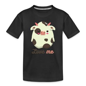 cow - Kids' Premium Organic T-Shirt - black - Front
