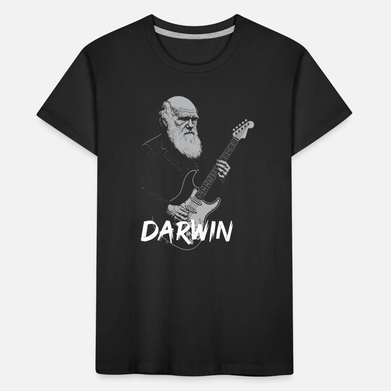 Darwin Playing Guitar Evolution Kids' Premium Organic T-Shirt