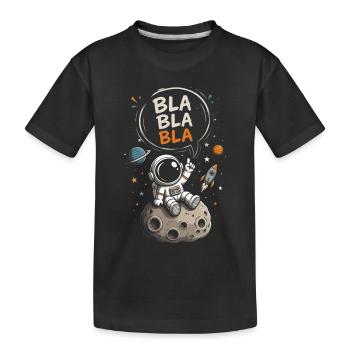 Astronaut Blabla on the Moon - Kids' Premium Organic T-Shirt - black - Front