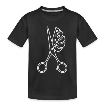 Ciseaux & Monstera - T-shirt bio Premium Enfant - noir - Devant