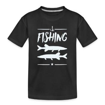 Motif du pêcheur : Silhouettes de pêche - T-shirt bio Premium Enfant - noir - Devant