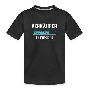 Verkäufer Ausbildung 1 Lehrjahr 1. Ausbildungsjahr - Kinder Premium Bio T-Shirt - Schwarz - Vorne