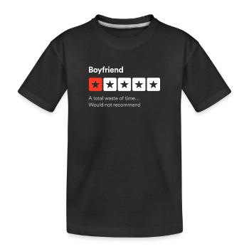 Petit ami, Une perte de temps totale... Sarcastique d’un seul coup - T-shirt bio Premium Enfant - noir - Devant