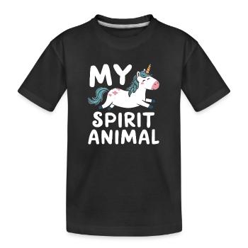 My Spirit Animal Unicorn - Kids' Premium Organic T-Shirt - black - Front