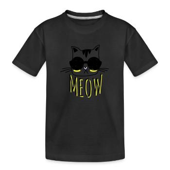 Cool Cat - Kids' Premium Organic T-Shirt - black - Front