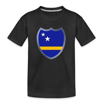 Curacao (Wappen) - Kinder Premium Bio T-Shirt - Schwarz - Vorne