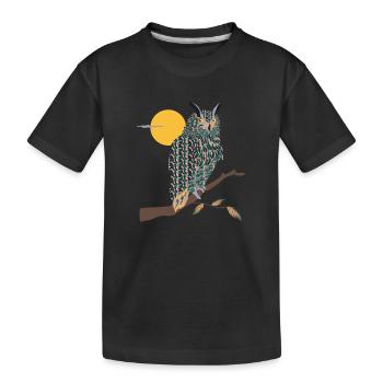 Owl m’apporte de la chance - T-shirt bio Premium Enfant - noir - Devant