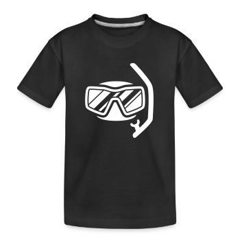 Taucherbrille Silhouette - Kinder Premium Bio T-Shirt - Schwarz - Vorne