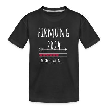 Firmung 2024 Kirche Christ Katholisch Geschenk - Kinder Premium Bio T-Shirt - Schwarz - Vorne