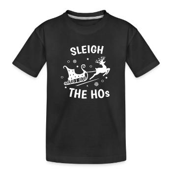 sleigh the hos santa christmas reindeer - Kids' Premium Organic T-Shirt - black - Front